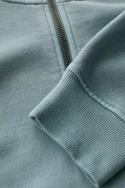 Men Seasalt Cornwall Men's Wood Moss Quarter Zip Sweatshirt