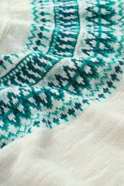 Women Seasalt Cornwall Penvoose Three Quarter Sleeve Fair Isle Jumper