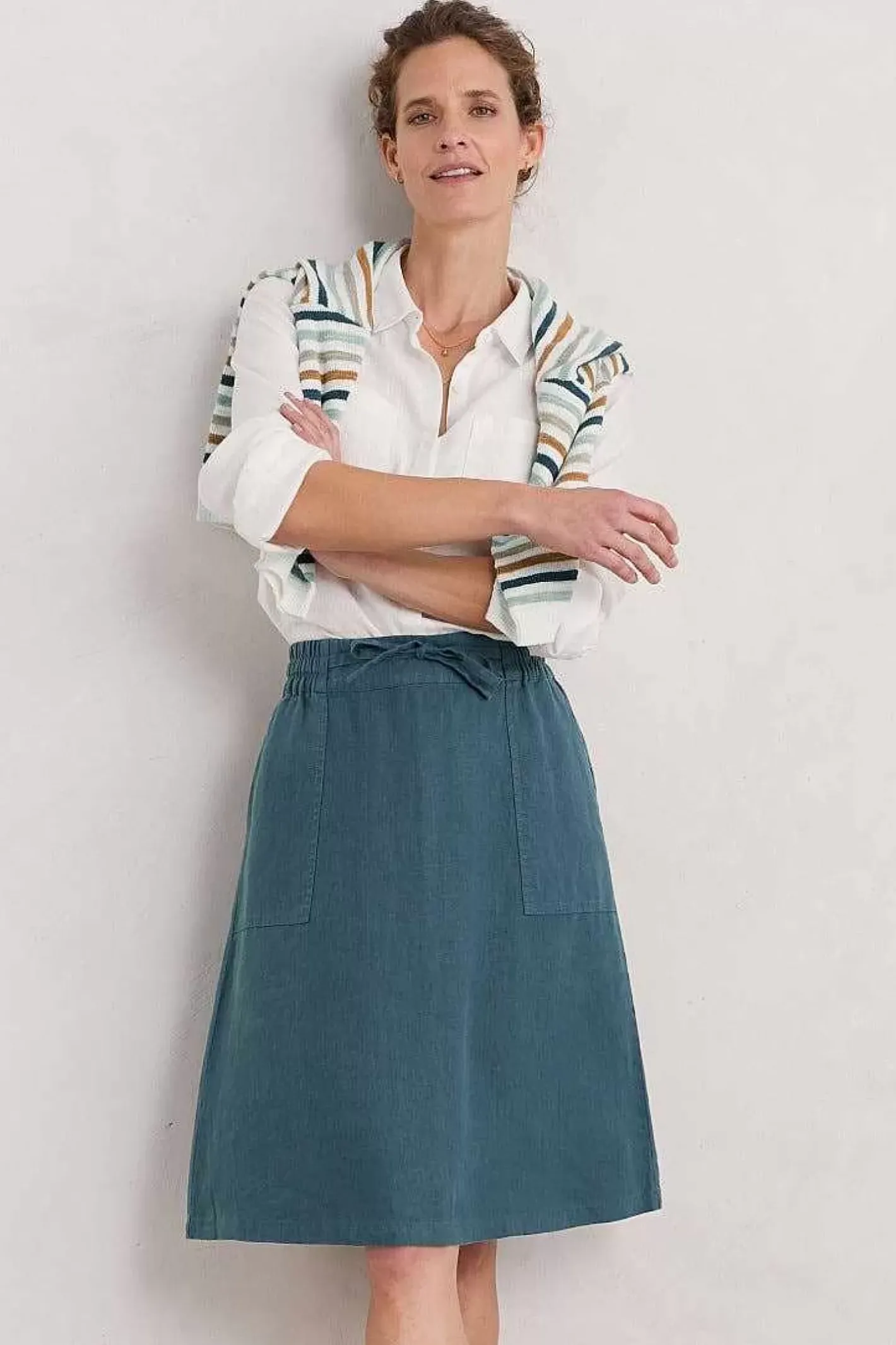 Women Seasalt Cornwall Pepper Moth Linen Skirt