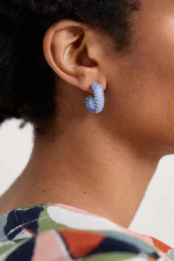 Women Seasalt Cornwall Petrel Hoop Raffia Hoop Earrings