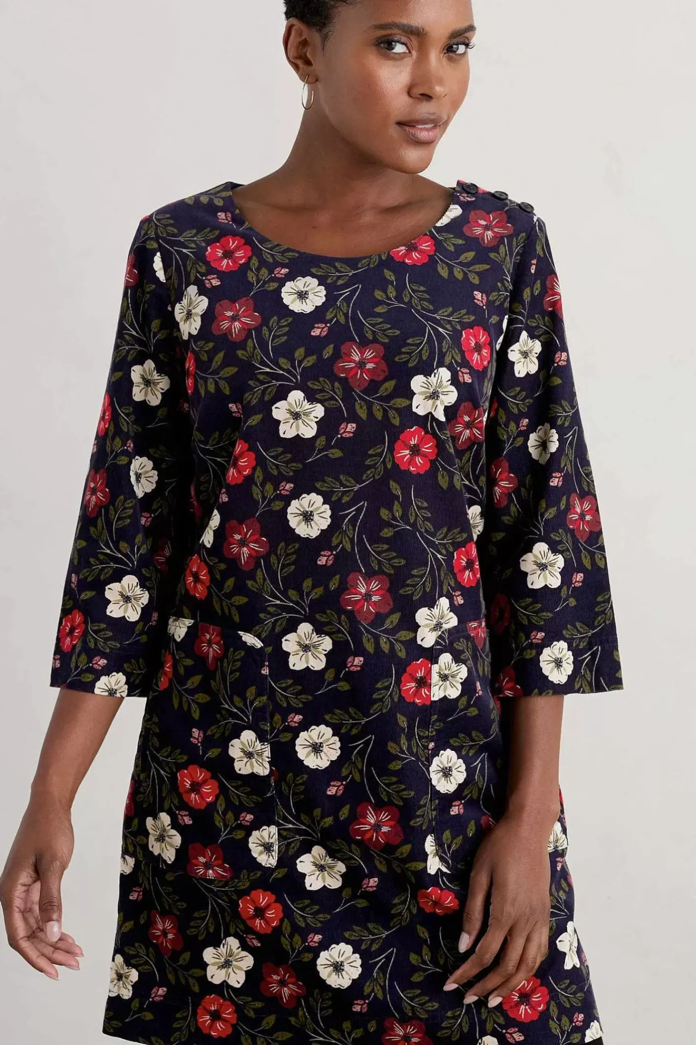 Women Seasalt Cornwall Port Gaverne Needlecord Tunic