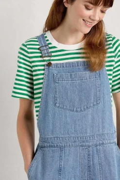 Women Seasalt Cornwall Porthallow Cove Wide Leg Denim Dungaree