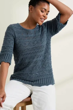 Women Seasalt Cornwall River Cross Pointelle Knit Top