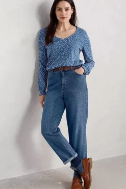 Women Seasalt Cornwall Rosehip Jersey V-Neck Top