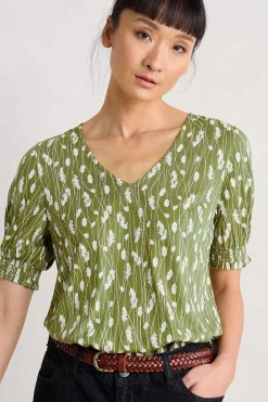 Women Seasalt Cornwall Rosehip V-Neck Jersey Top