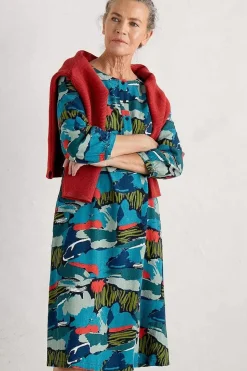 Women Seasalt Cornwall Sea Call A-Line Dress