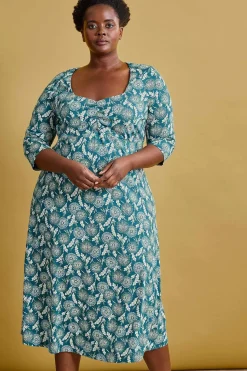Women Seasalt Cornwall Secret Cove 3/4 Sleeve Midi Dress