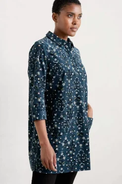 Women Seasalt Cornwall Sky Sketch Needlecord Tunic