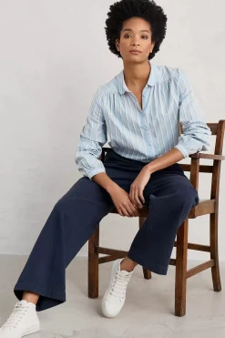 Women Seasalt Cornwall Spiral Flight Striped Shirt (Gots)
