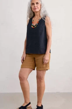 Women Seasalt Cornwall Sunlit Seagrass Linen Vest