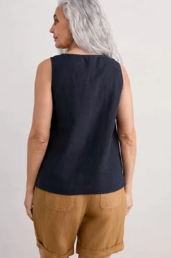 Women Seasalt Cornwall Sunlit Seagrass Linen Vest