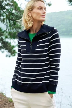 Women Seasalt Cornwall Tideline Collared Sweatshirt