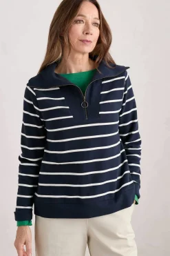 Women Seasalt Cornwall Tideline Collared Sweatshirt