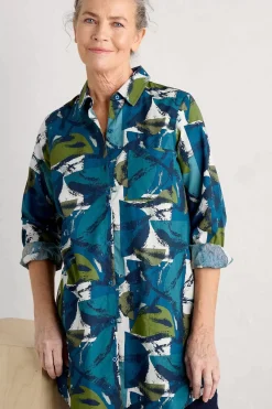 Women Seasalt Cornwall Waterworn Textured Longline Shirt (Gots)