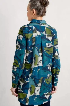 Women Seasalt Cornwall Waterworn Textured Longline Shirt (Gots)