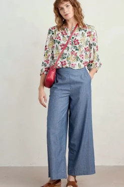 Women Seasalt Cornwall Willow Path 3/4 Sleeve Printed Shirt