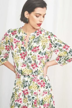 Women Seasalt Cornwall Willow Path 3/4 Sleeve Printed Shirt