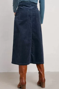 Women Seasalt Cornwall Window Wren Cord Midi Skirt