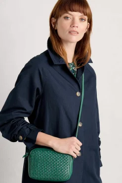 Women Seasalt Cornwall Woven Sea Fan Leather Cross-Body Bag