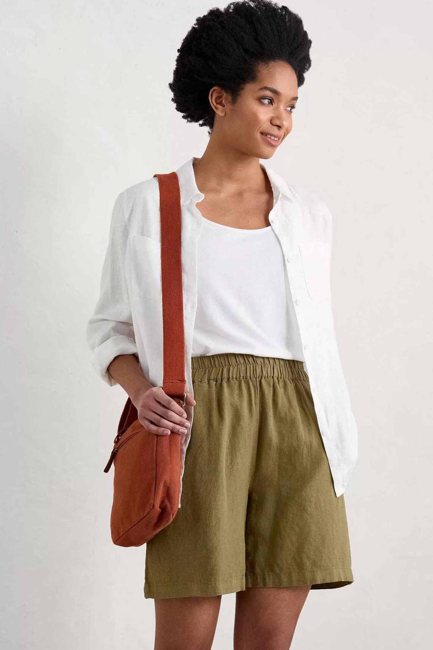 Women Seasalt Cornwall Aviso Wide Leg Linen Shorts