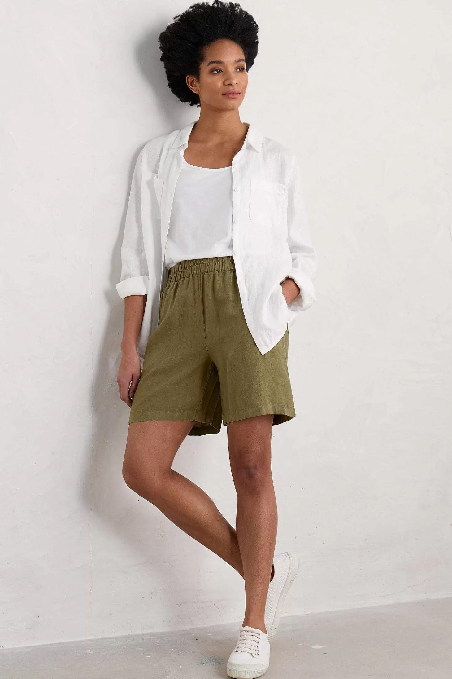 Women Seasalt Cornwall Aviso Wide Leg Linen Shorts