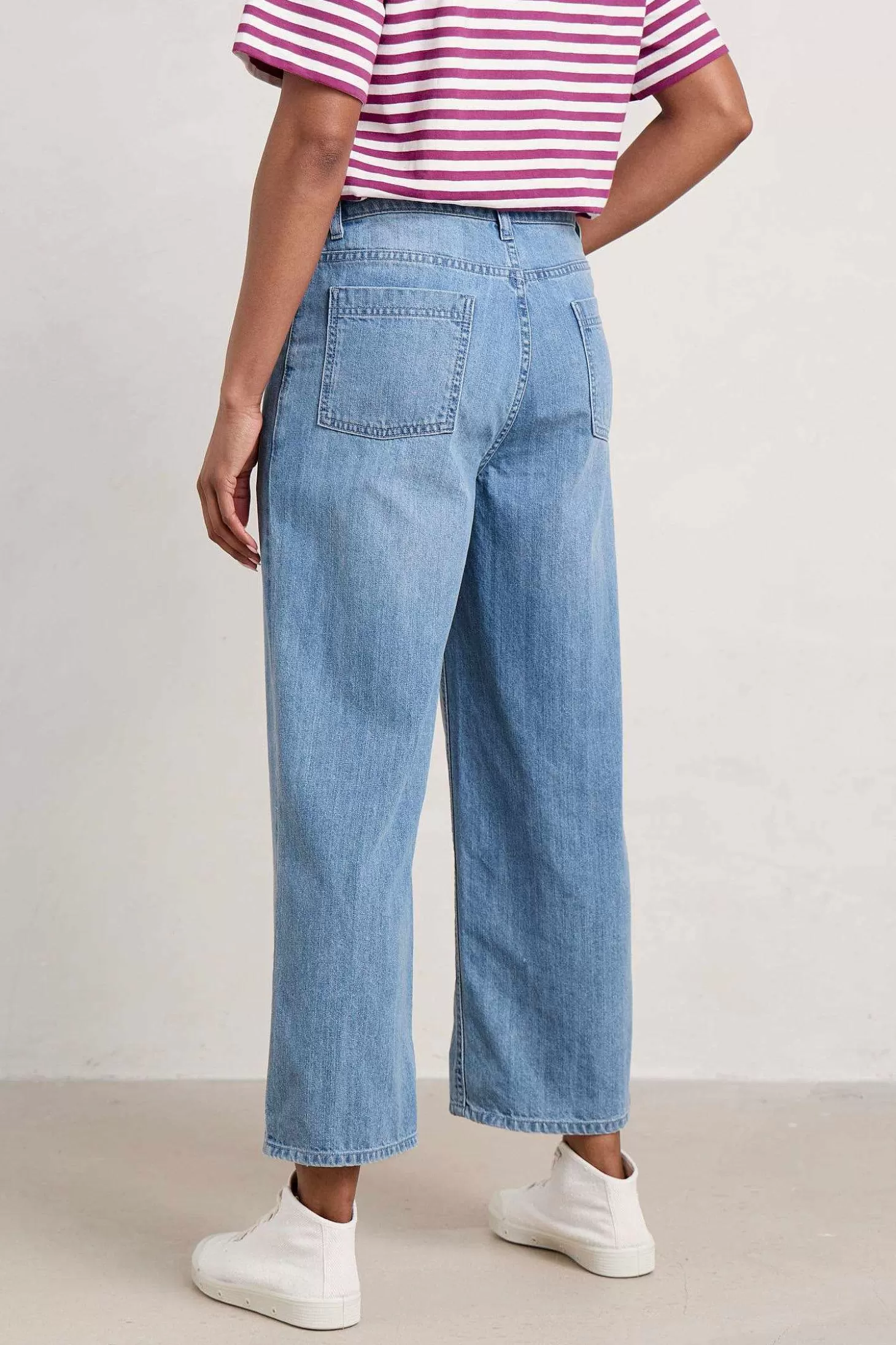 Women Seasalt Cornwall Barnes Organic Cotton Denim Crops