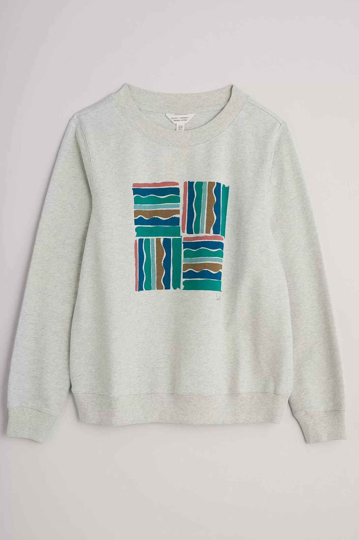 Women Seasalt Cornwall Bright Wave Printed Organic Cotton Sweatshirt