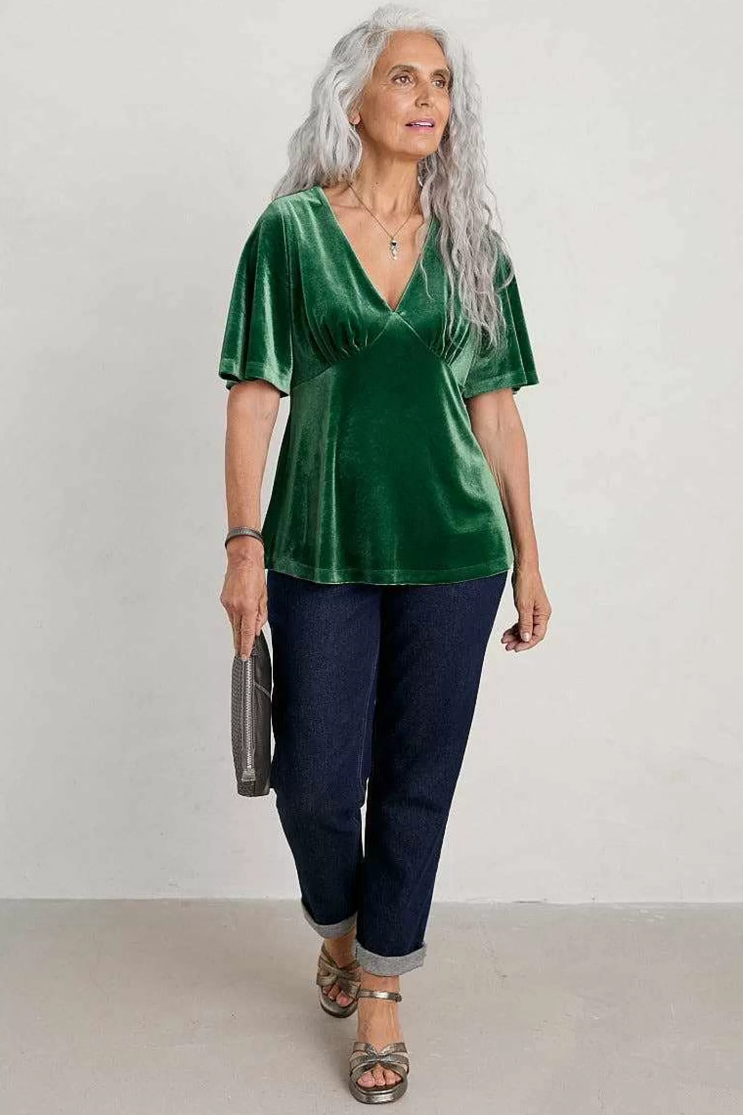 Women Seasalt Cornwall Capsule V-Neck Velvet Top