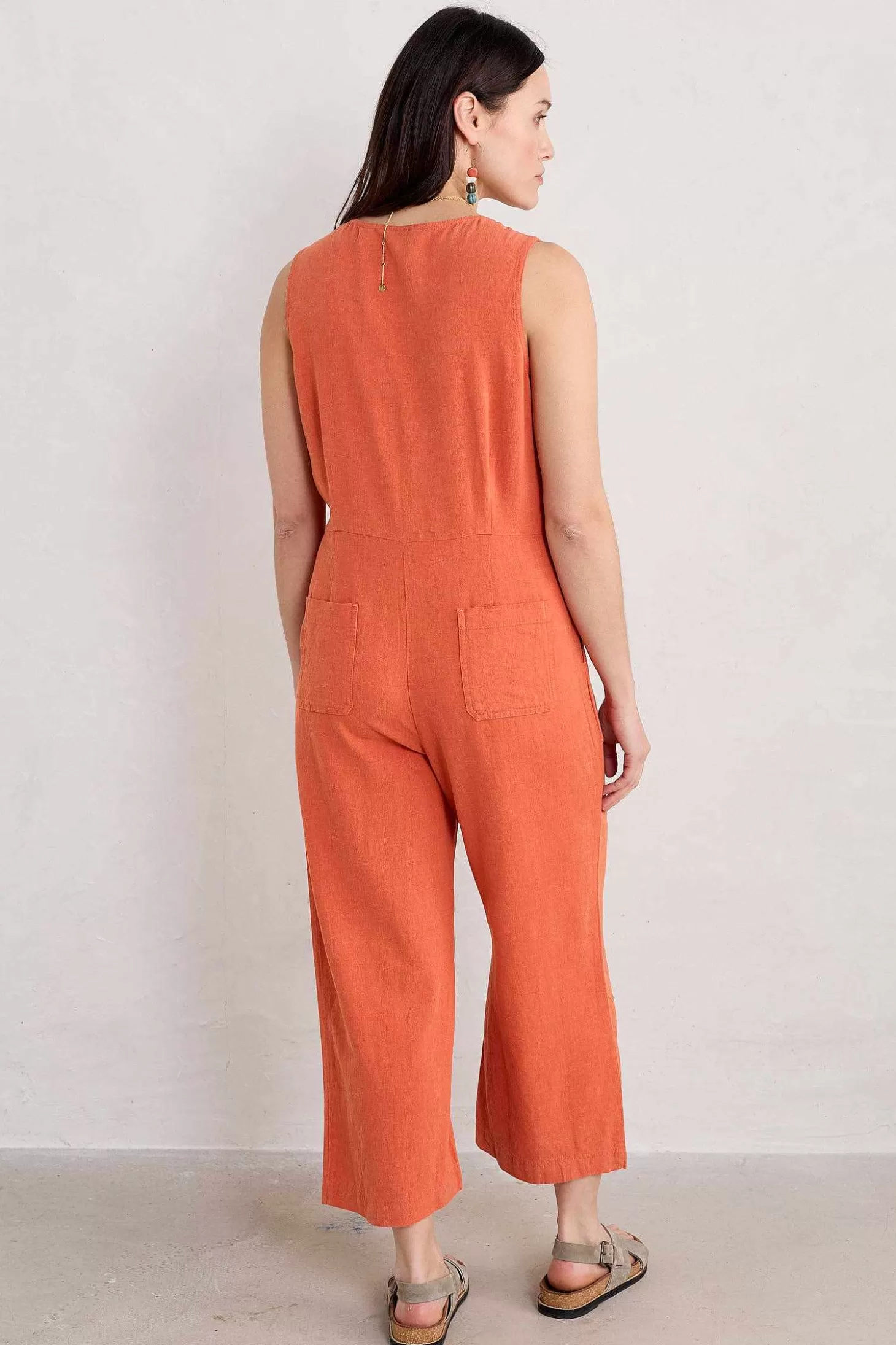 Women Seasalt Cornwall Carthew V Neck Linen Blend Jumpsuit