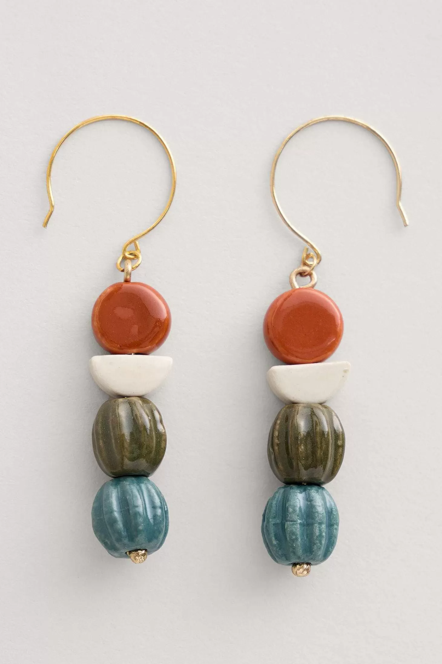 Women Seasalt Cornwall Conifer Ceramic Drop Earrings