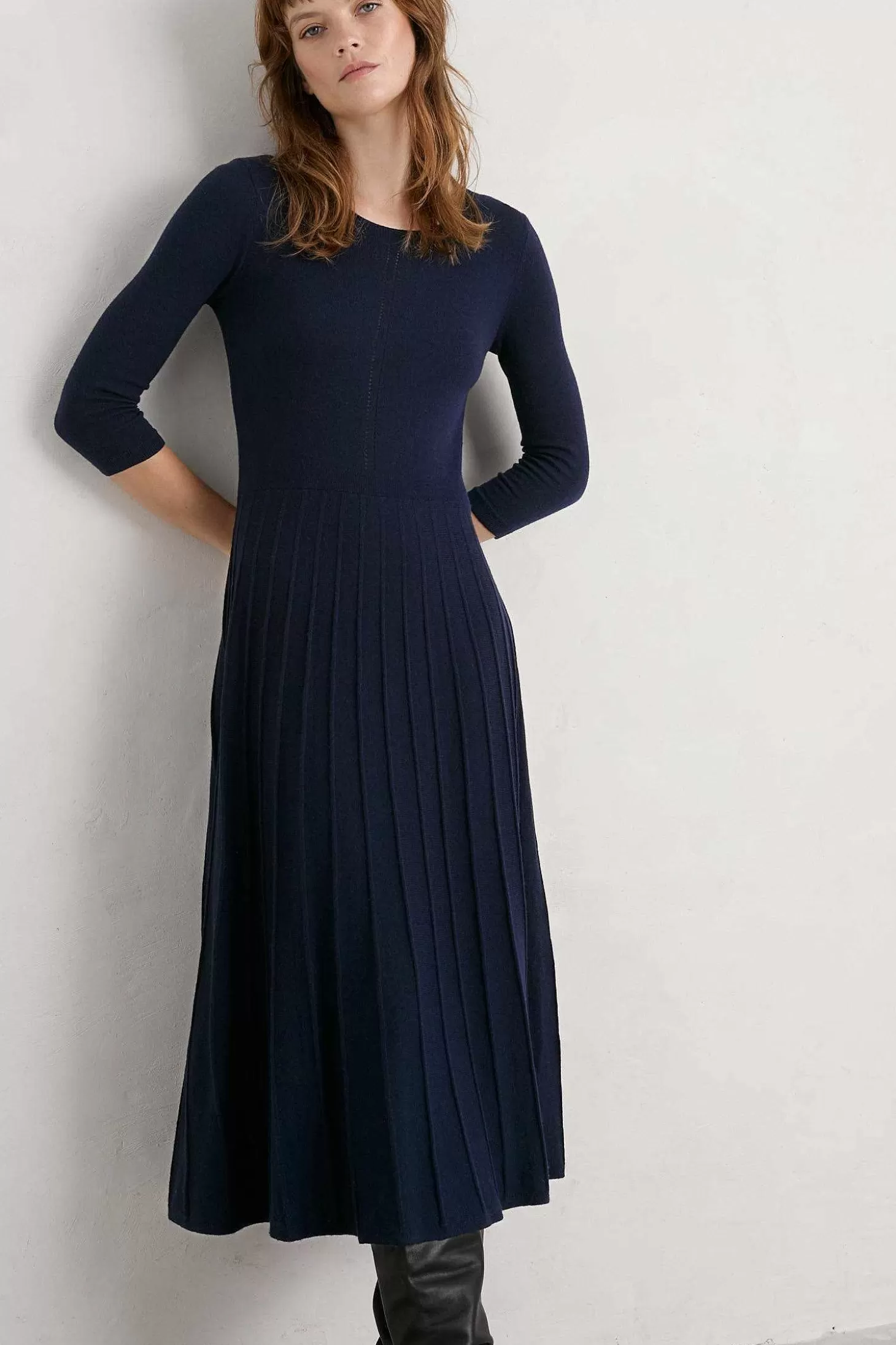 Women Seasalt Cornwall Folk Song Knitted Midi Dress