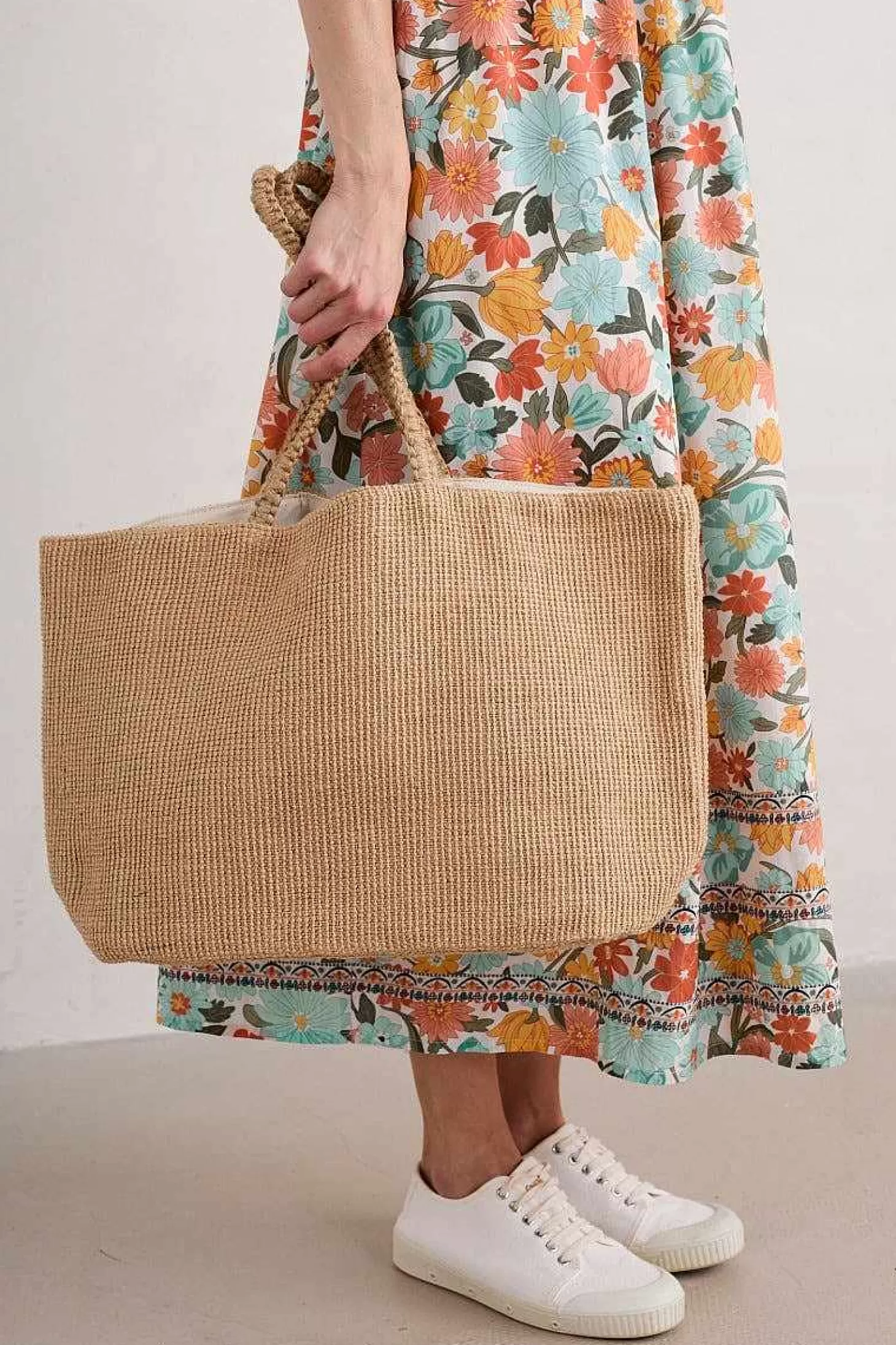 Women Seasalt Cornwall Grassland Jute Basket Bag