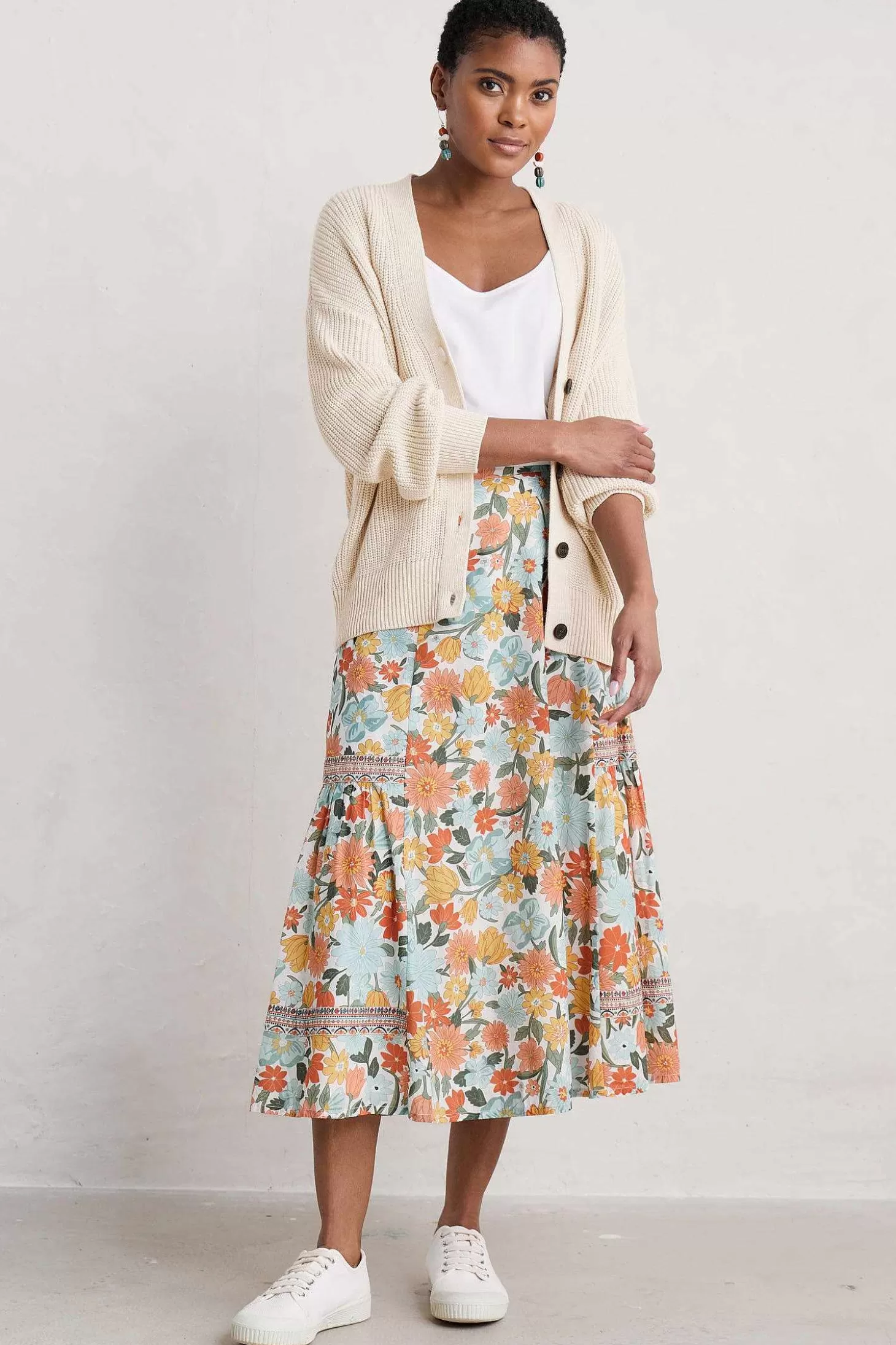 Women Seasalt Cornwall Heather Drifts Midi Skirt