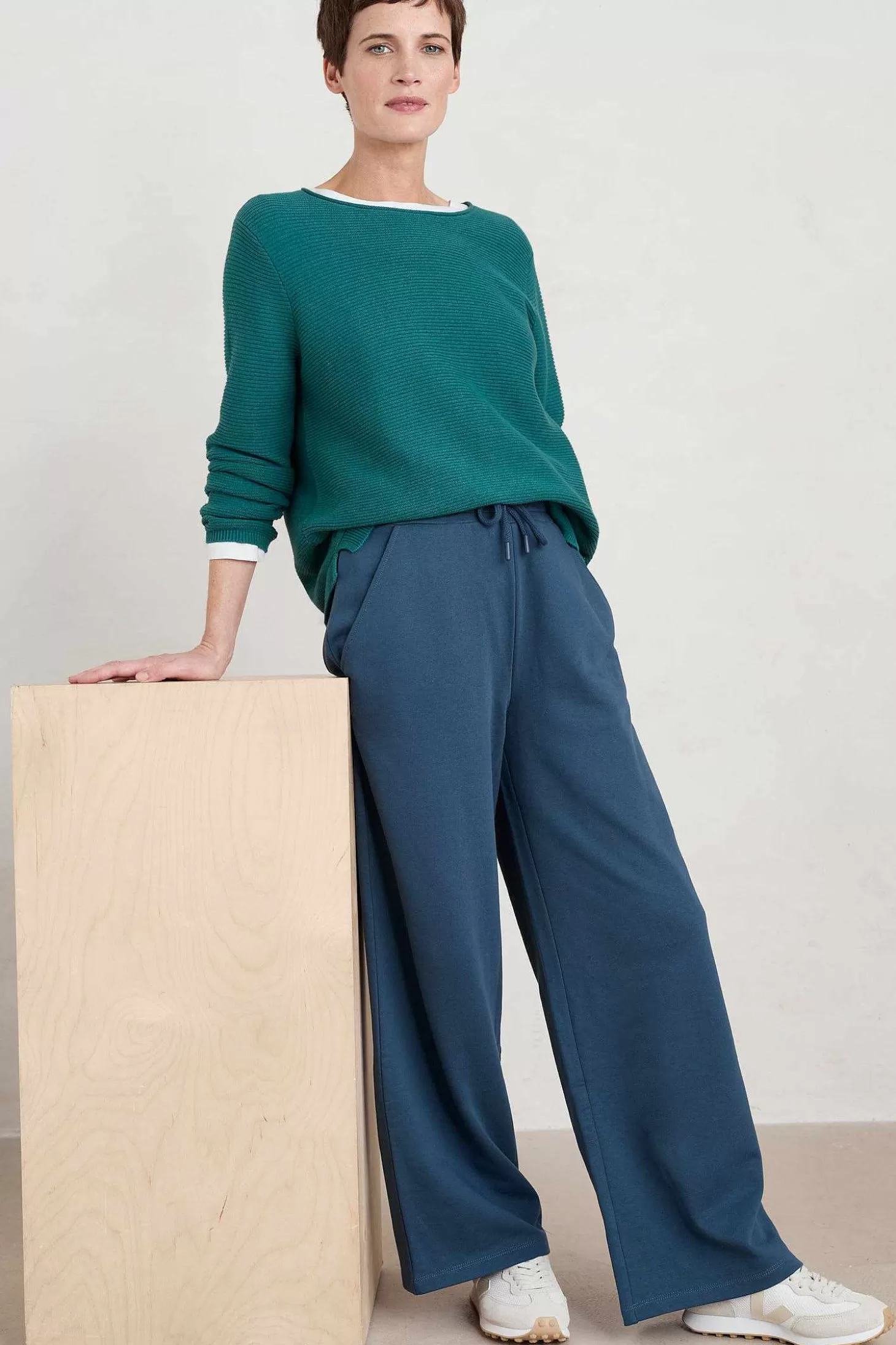 Women Seasalt Cornwall Ivy Barn Wide Leg Jersey Trousers