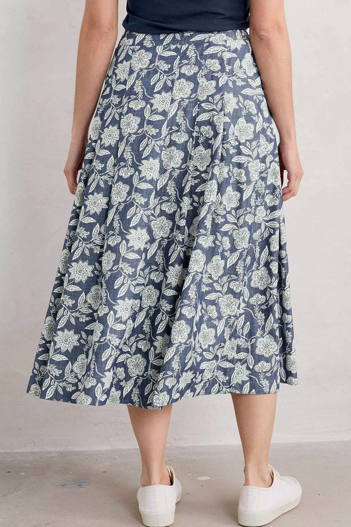 Women Seasalt Cornwall Jamboree Chambray Midi Skirt