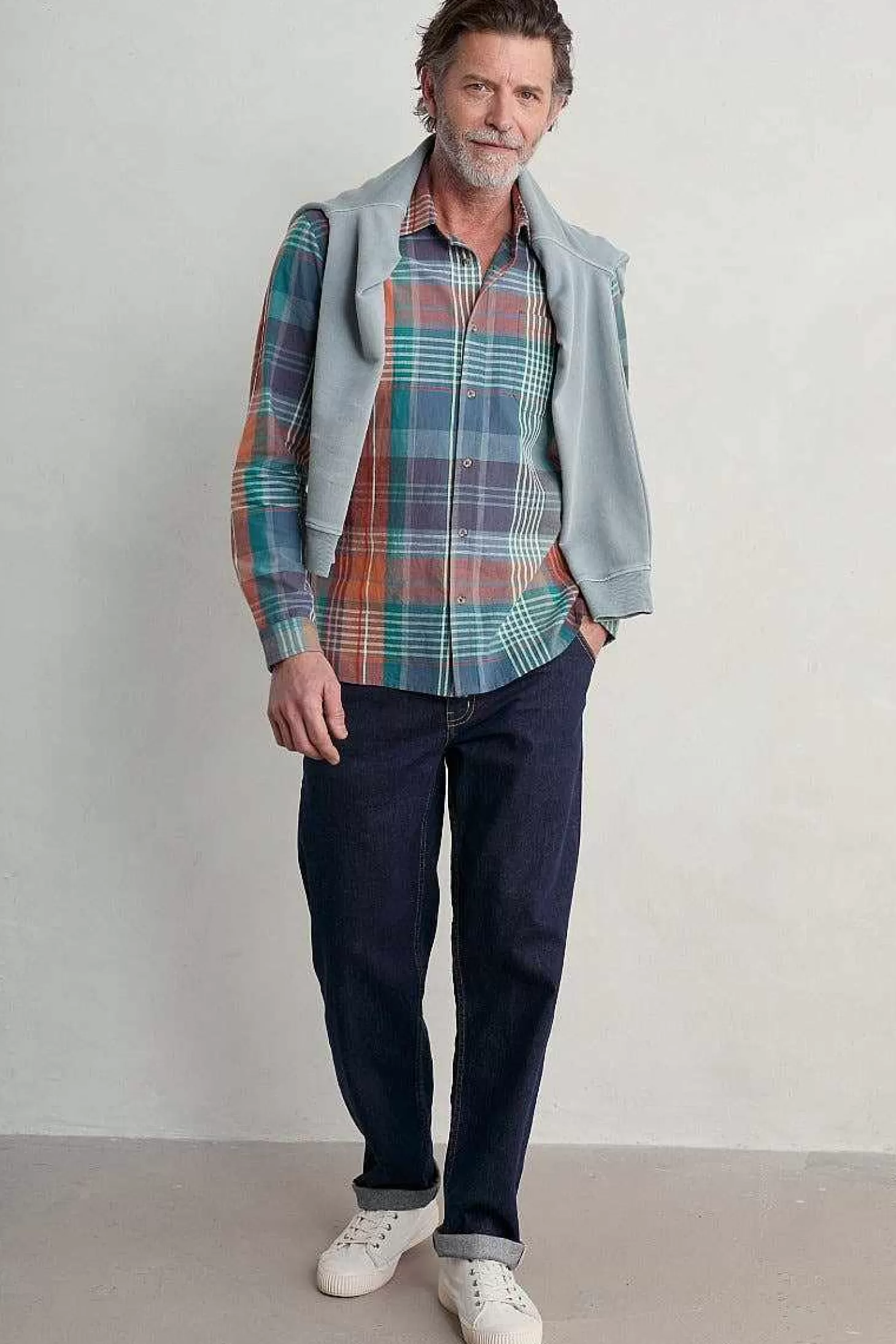 Men Seasalt Cornwall Men's Banyan Checked Cotton Shirt