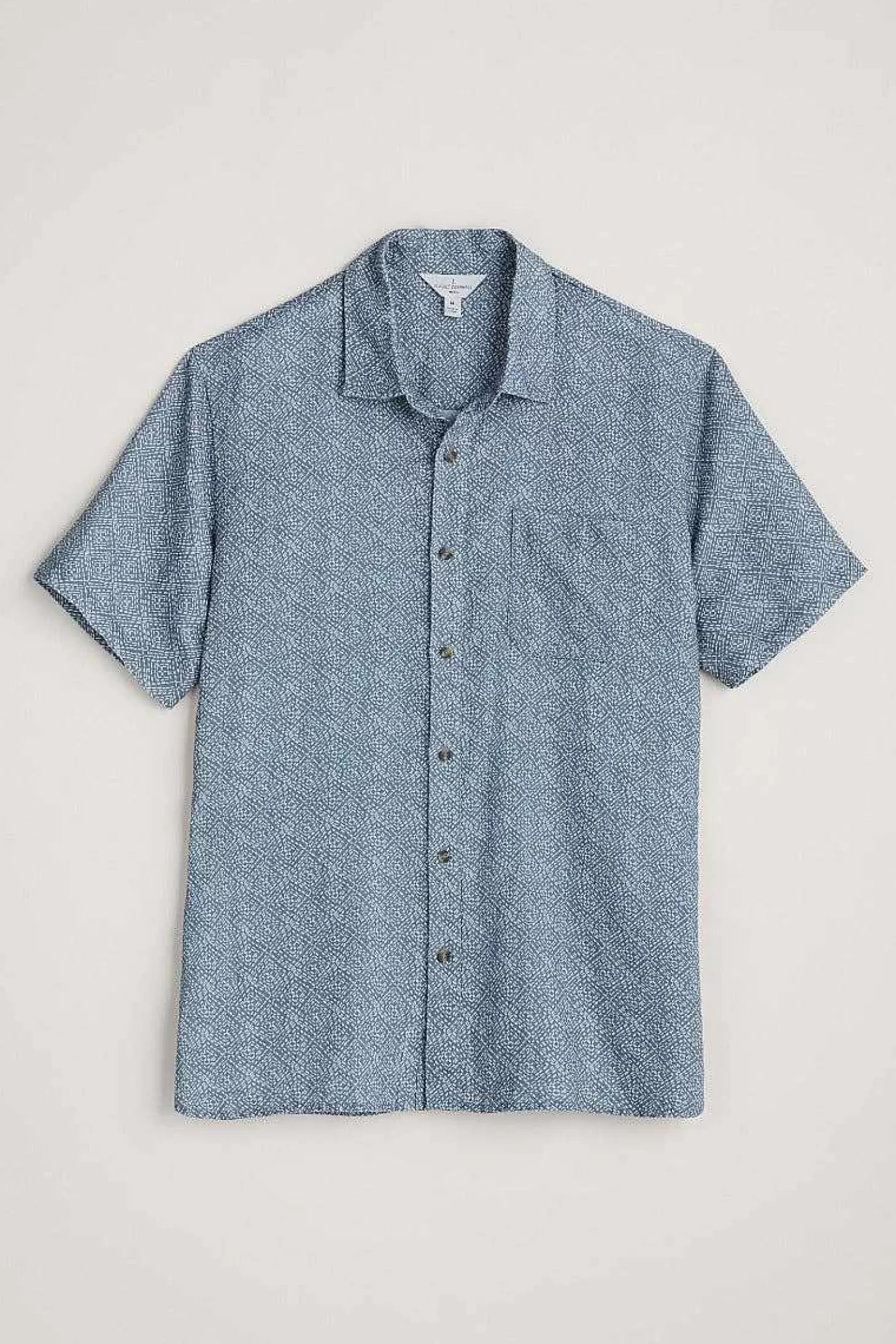 Men Seasalt Cornwall Men's Blue Heron Printed Short Sleeve Shirt