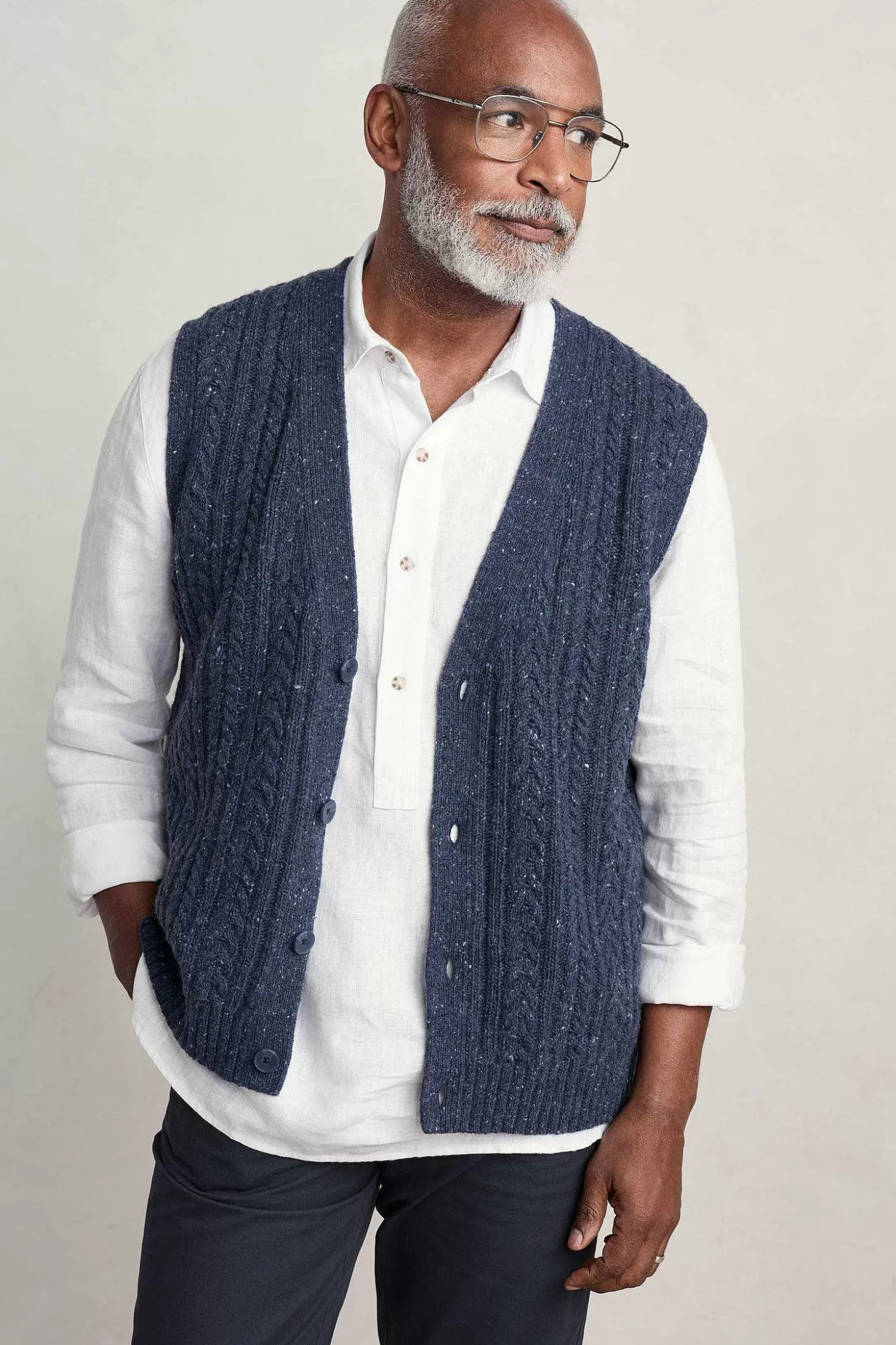 Men Seasalt Cornwall Men's Boulder Perch Knitted Vest