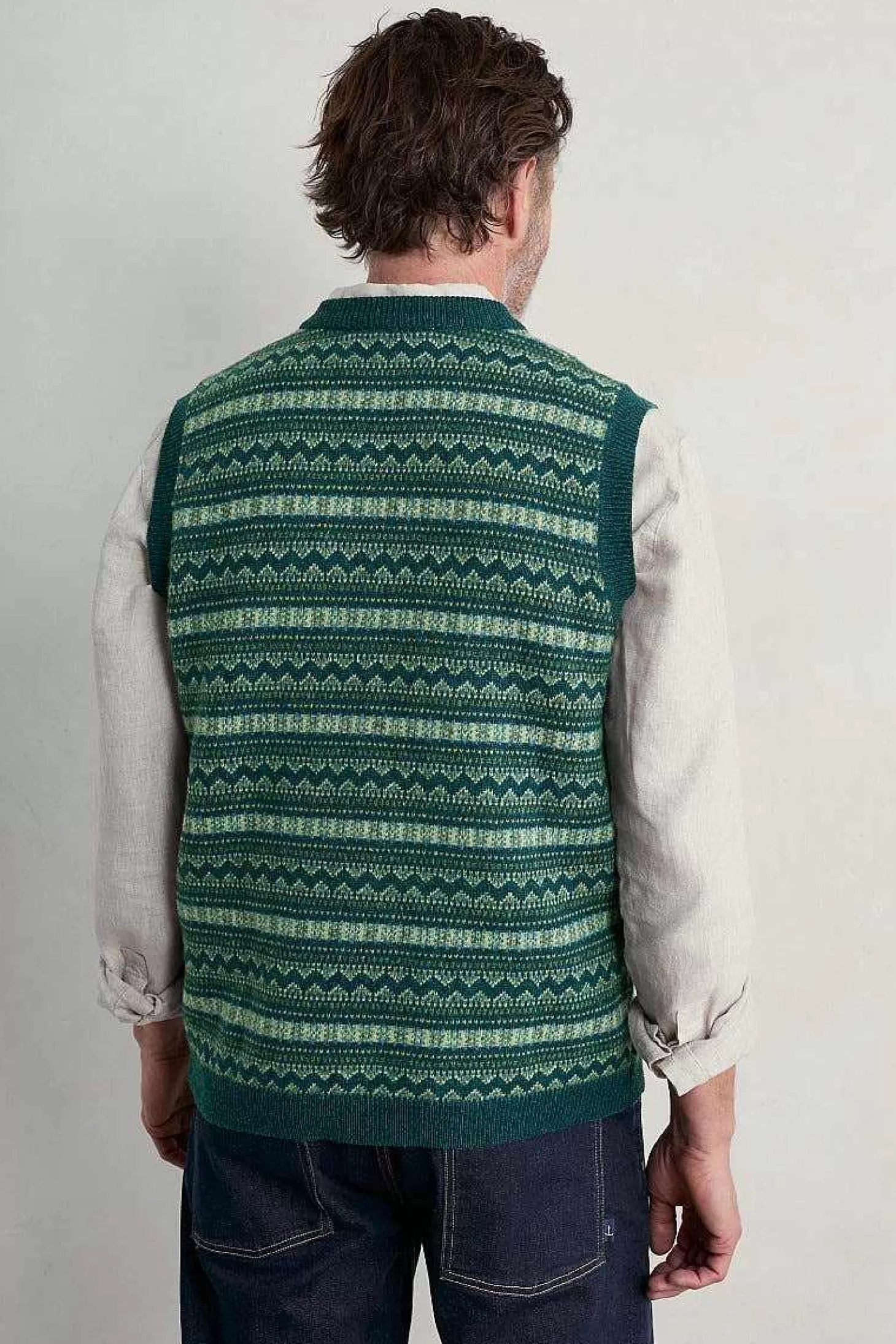 Men Seasalt Cornwall Men's Fair Isle Walt Vest