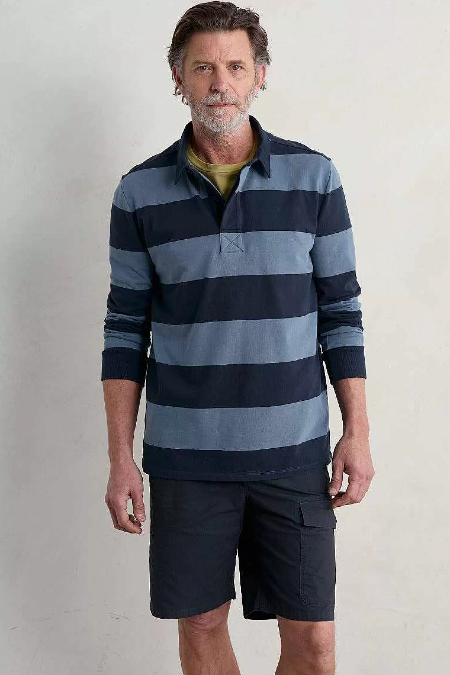 Men Seasalt Cornwall Men's Herdsman Organic Cotton Rugby Top