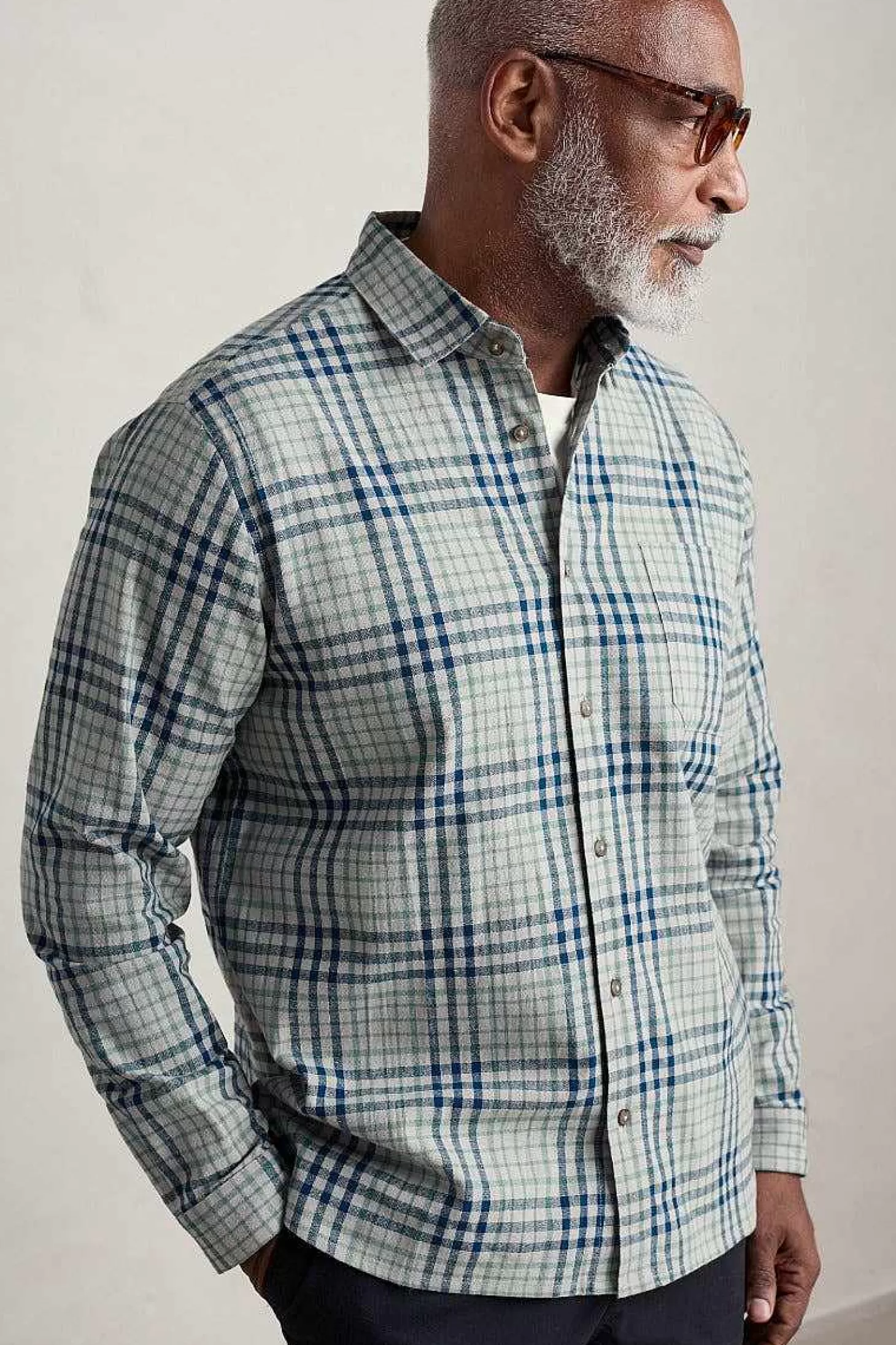 Men Seasalt Cornwall Men's Rivalen Organic Cotton Shirt