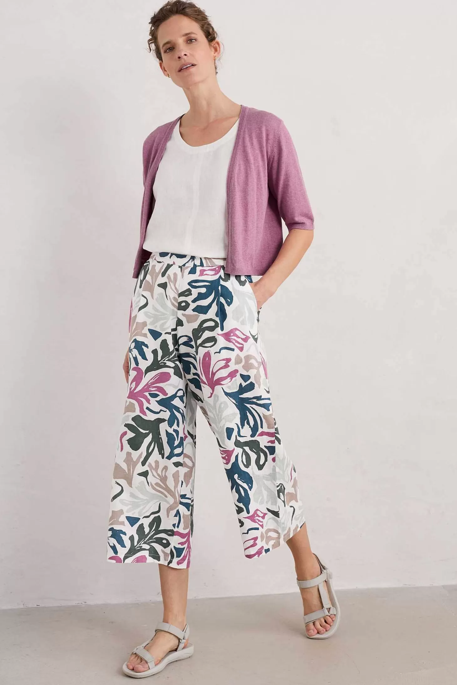 Women Seasalt Cornwall Peaceful Haven Linen Culottes