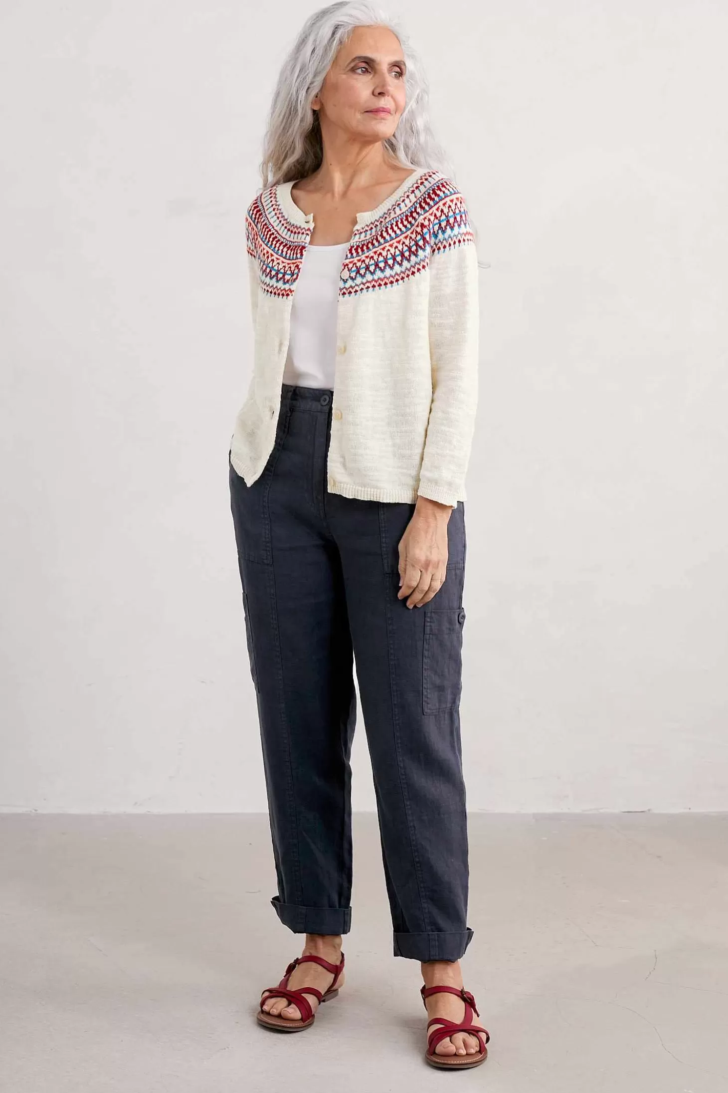 Women Seasalt Cornwall Penvoose Fair Isle Cardigan