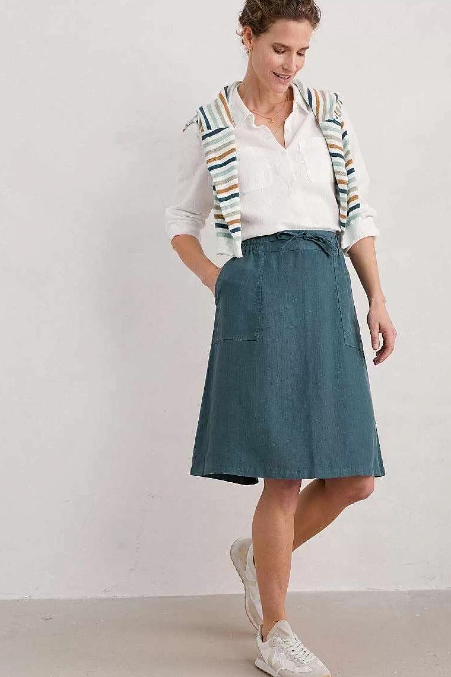 Women Seasalt Cornwall Pepper Moth Linen Skirt