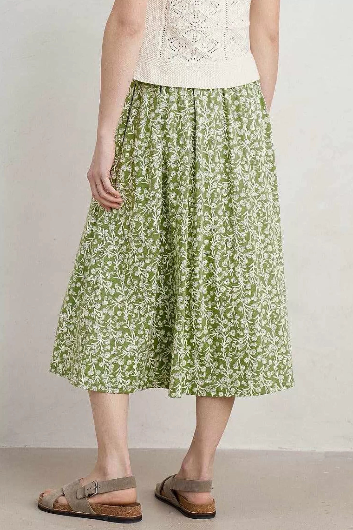 Women Seasalt Cornwall Ready Sail Printed Jersey Midi Skirt