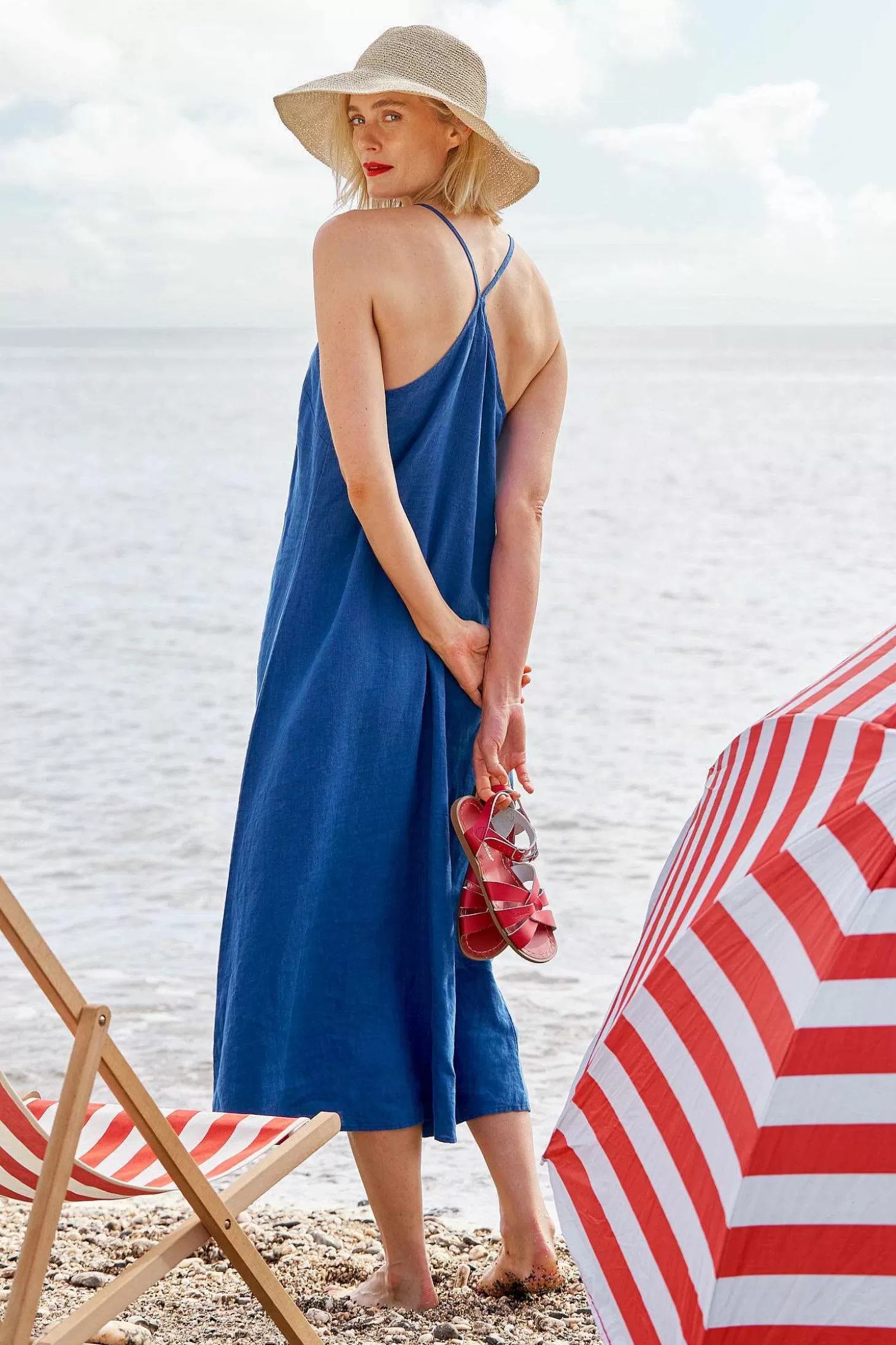 Women Seasalt Cornwall River Fowey Sleeveless Linen Dress