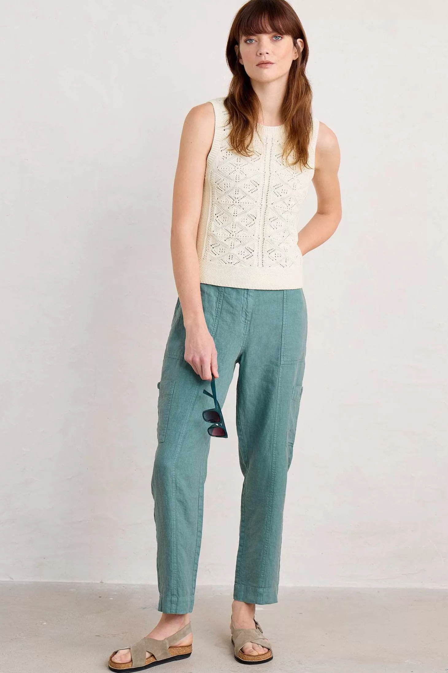 Women Seasalt Cornwall Rock Pipit Linen Trousers