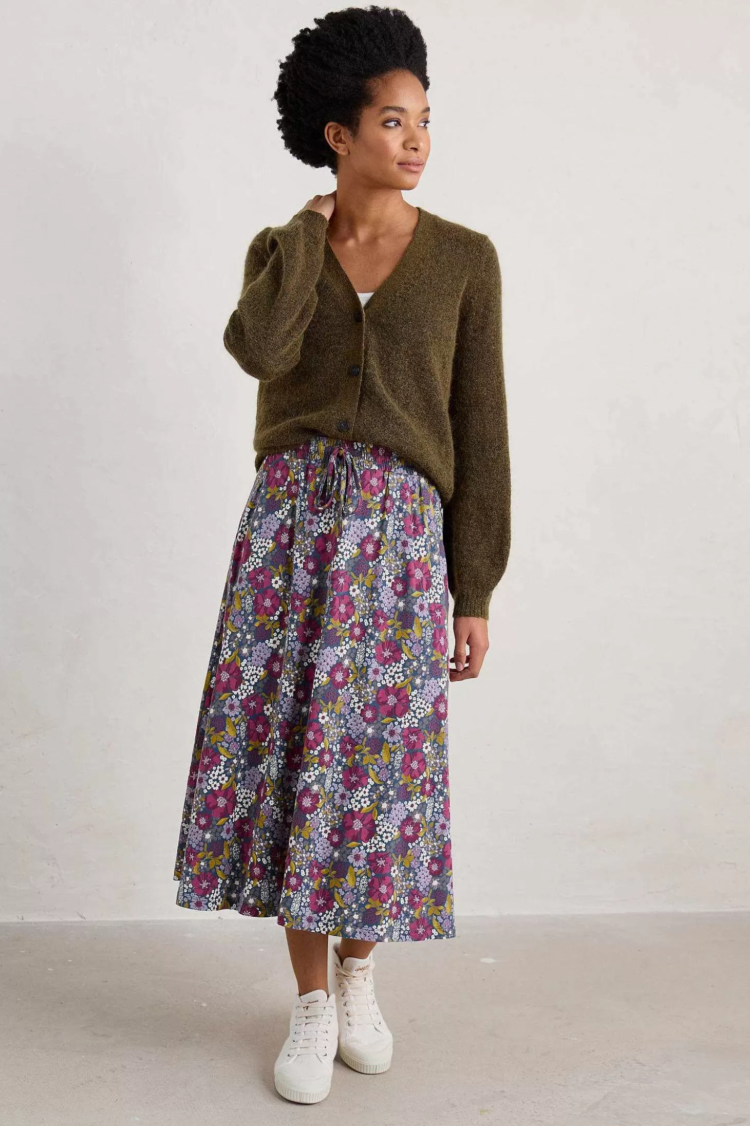 Women Seasalt Cornwall Script Editor Midi Skirt