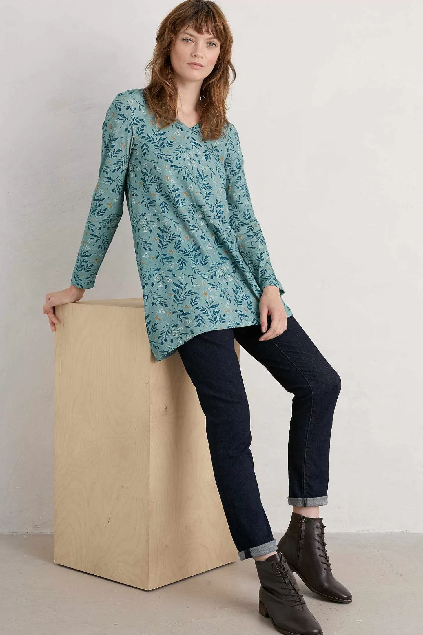 Women Seasalt Cornwall Sea Cruise V-Neck Tunic (Gots)