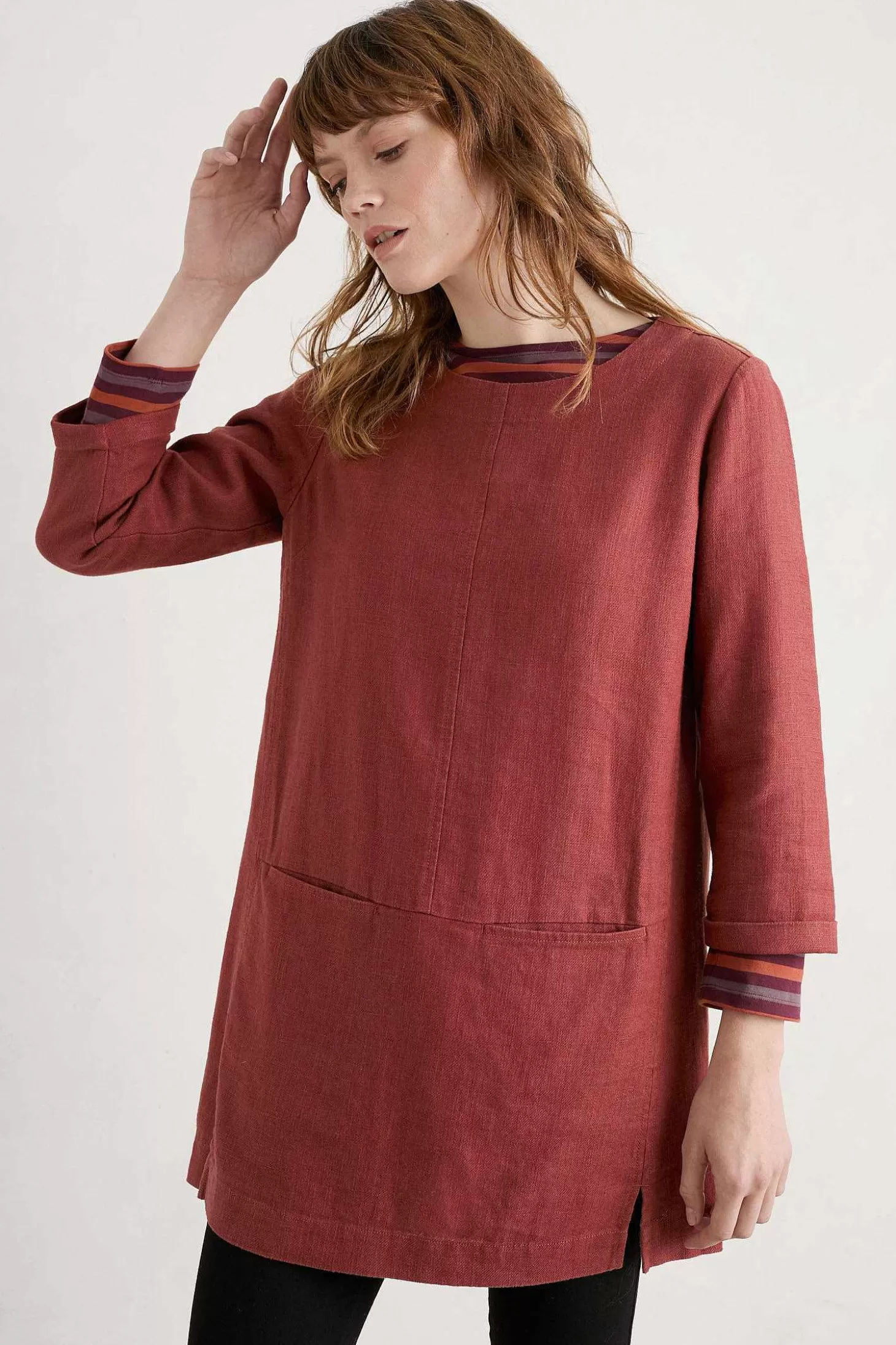 Women Seasalt Cornwall St Agnes Clay Ramie-Blend Tunic